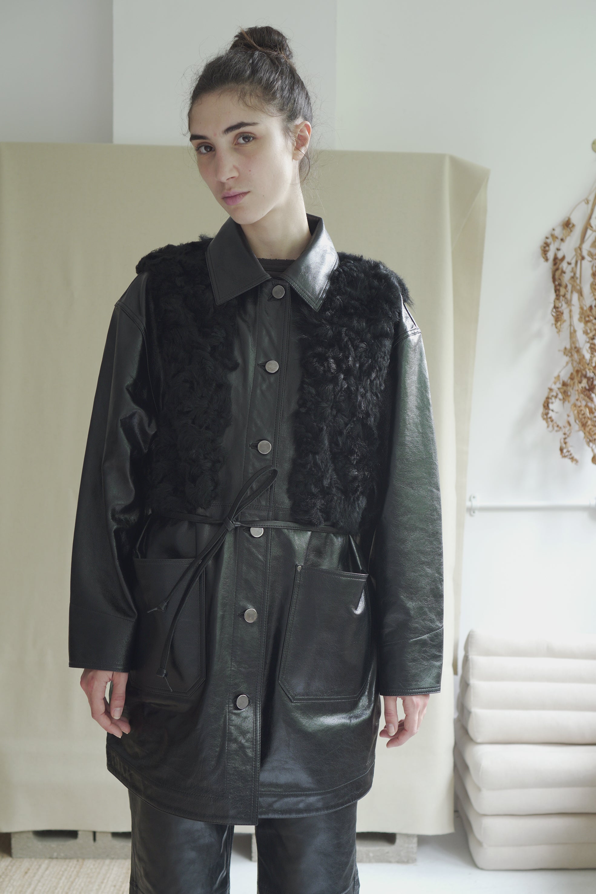 ARTISANAL CHORE COAT in black/black