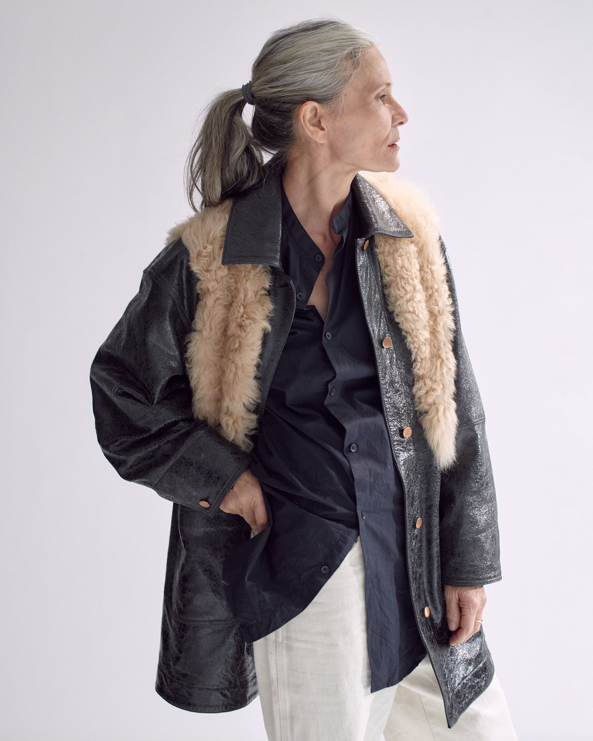 patent leather CHORE JACKET