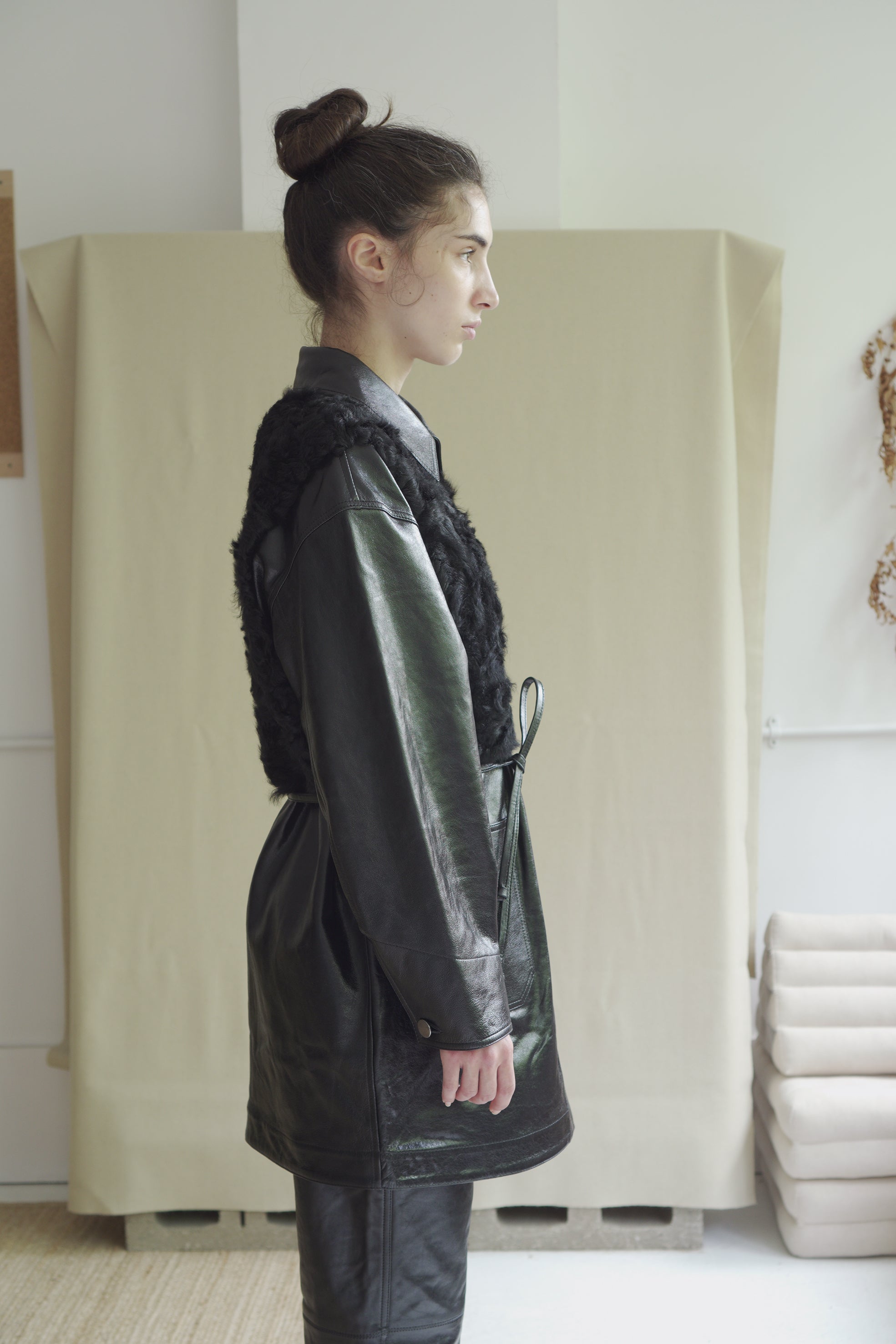 ARTISANAL CHORE COAT in black/black