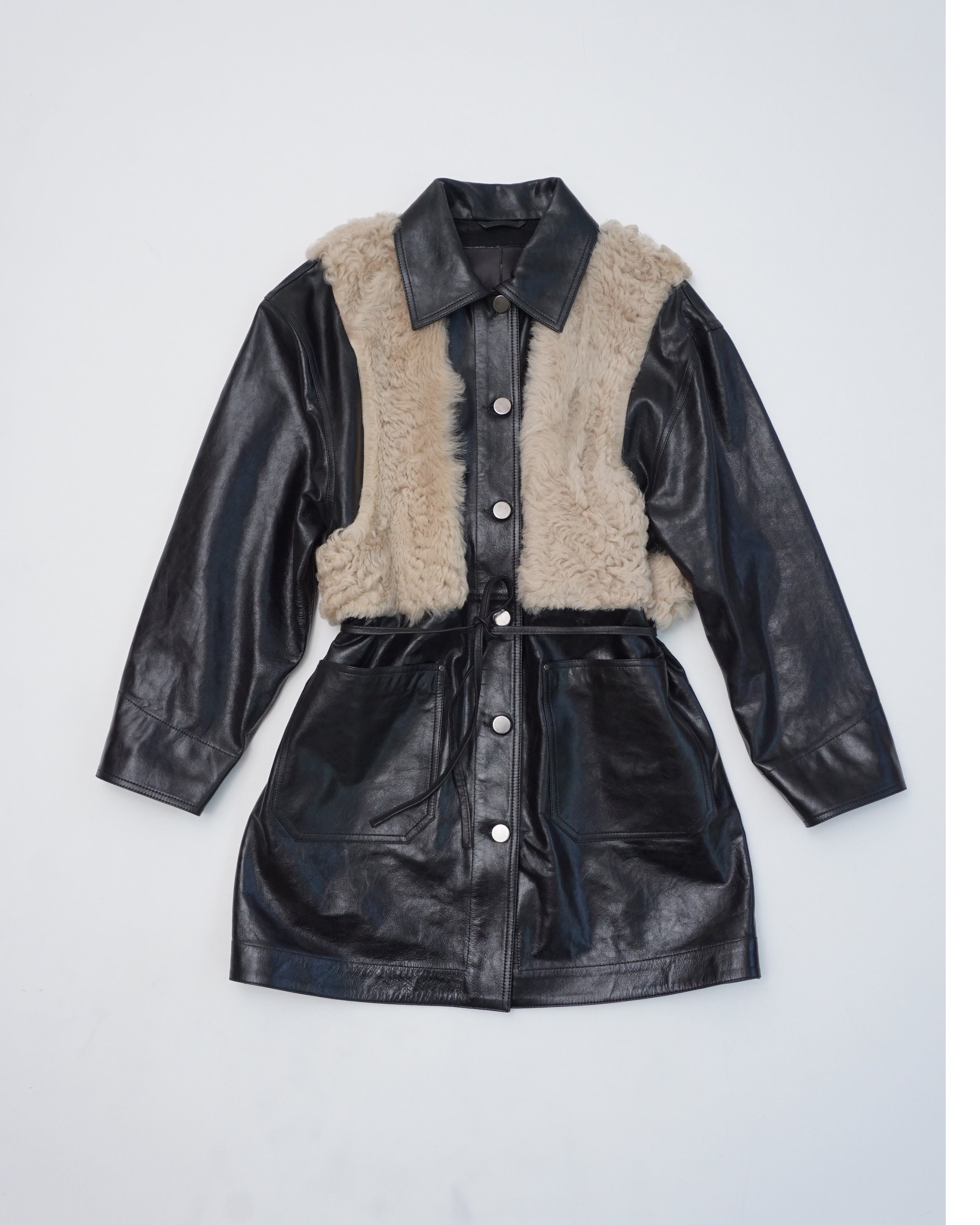 ARTISANAL CHORE COAT in black/oat