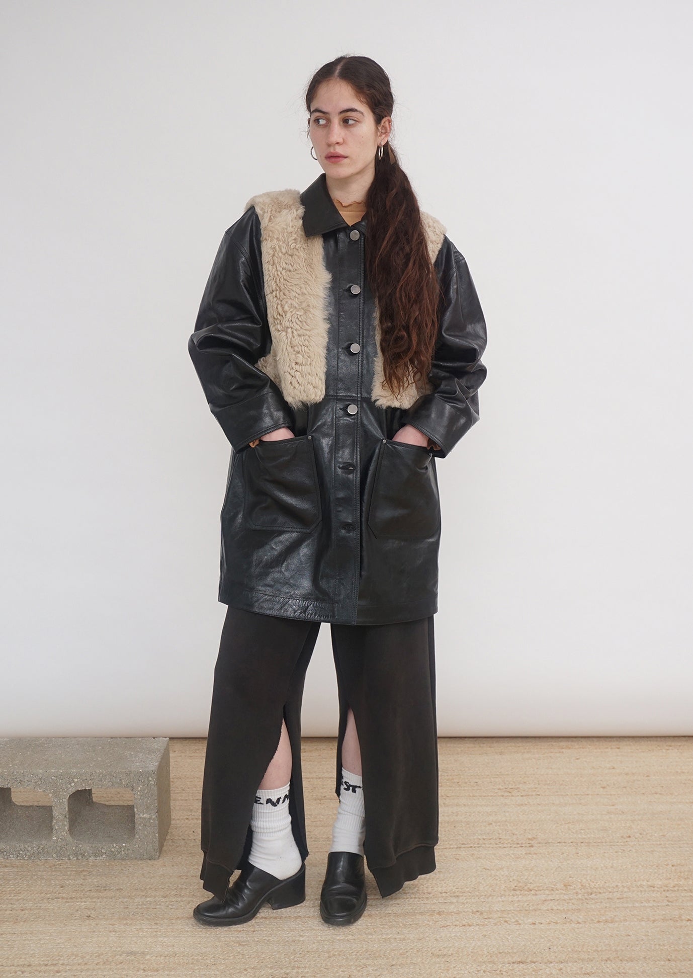 ARTISANAL CHORE COAT in black/oat