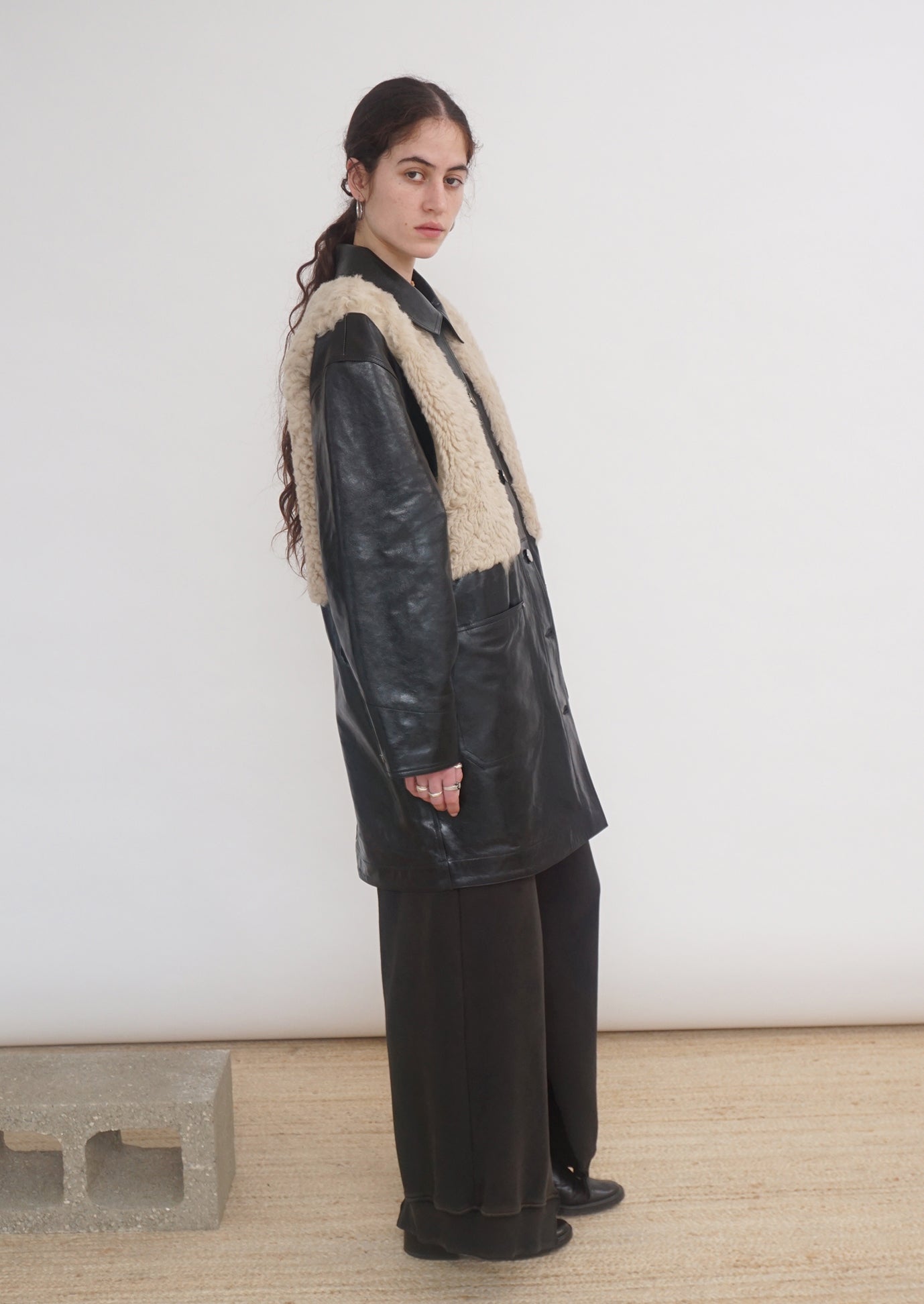 ARTISANAL CHORE COAT in black/oat